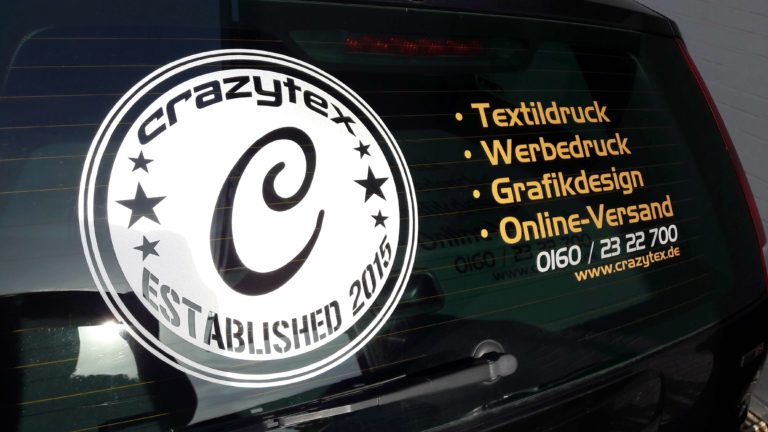 Heckscheibenbeschriftung - Ein Beispiel zur Gestaltung