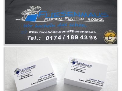 Schöne Arbeitsjacken für den Winter und eine Nachbestellung für Visitenkarten für unsere Kundin Fliesenmaus - Ihre professionelle Fliesenlegerin aus Wischhafen.