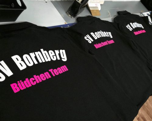 Textilien für das Büdchen Team vom SV Bornberg
