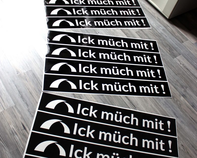 geplottete Aufkleber mit Wunschtext für die Samtgemeinde Lühe